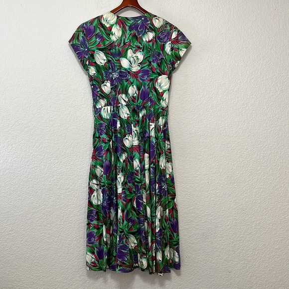 Vintage Colorful Floral Floral Dress - Picture 8 of 14